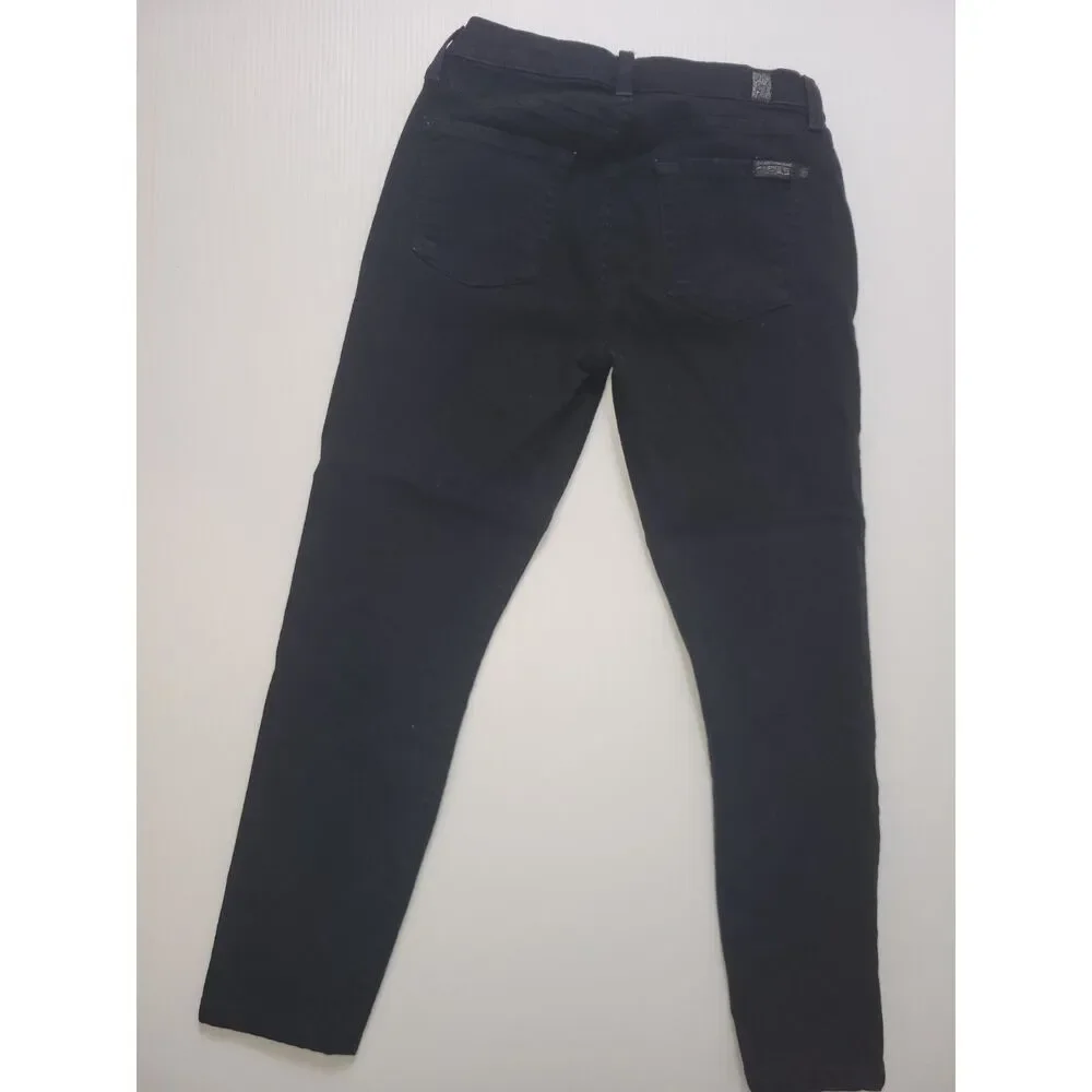 7 For All Mankind Black ankle gwenevere Denim Jeans Womens 26‎ - Picture 2 of 9